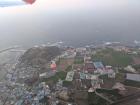 Jeju Island's beautiful coast from a plane