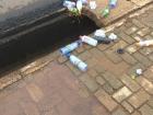 Plastic water bottles are very common here and unfortunately they end up in the sewers as well