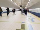 This is the inside of the metro stop. This is one of the nicer stops in the city