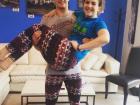 Having fun in yoga pants with my sister Christine!