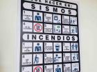 Instructions inside an apartment building explaining what to do in the case of an earthquake or a fire