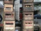 Vegetable crates at an outdoor market