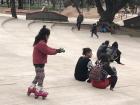 Kids in Argentina love to rollerblade and skateboard