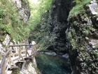 Slovenians love to spend leisure time outdoors... here is the hiking trail through Vintgar Gorge 