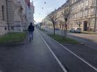 One of many bike lanes in Ljubljana