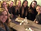 Out at a restaurant in the city center with my friends