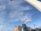 Traffic on the harp-shaped Samuel Beckett Bridge