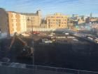 View of the construction outside my apartment, where work starts (too early) every morning