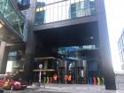I spied some Google-colored pillars outside the headquarters, along with a surprising number of security guards