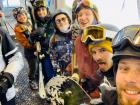 Our group of six friends— German, Persian and American— that went skiing together