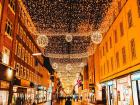 The decorations in the streets that are put up on Jule Day
