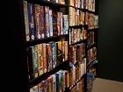 One shelf of games at the cafe