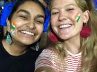 First cricket match with my new friend, Vedika. GO India!