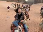 Camel caravan through Wadi Rum