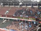 Moscow football (soccer) fans are crazy! It was 42 degrees outside and they took their shirts off!