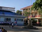 Raising the Thai flag