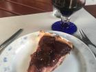 A delicious piece (une tranche, in French) of cherry pie