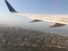 Tthe view when the plane ascended from the Los Angeles Airport in California-- bye, California!