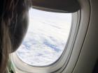 A view of the Arctic Circle from the plane window