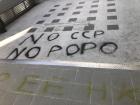 This message indicates that the protesters do not trust the police