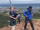 This boy impressed everyone at the top of Arthur's Seat with his sharp bagpiping skills