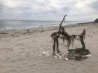 A sculpture someone made at the beach