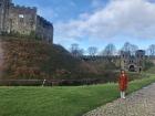 By a small moat at Cardiff Castle