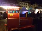 Freshly cooked chestnuts are sold from fun carts like this one in Landau