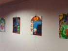 Student artwork decorating the walls of the school - Do you know any of the characters they drew?