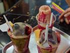 We stopped for a Colombian dessert, cholados (shaved ice with fruit, topped with syrup and condensed milk), during our drive