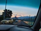 Sunset creates another beautiful view of the mountains