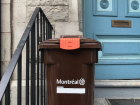 An outdoor compost bin waiting for collection day