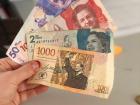Colombian pesos! One U.S. dollar is about 3,000 pesos