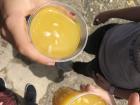 After our hike to the sanctuary, we got fresh orange juice-those are seeds from the oranges