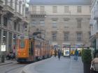 Older looking tram in Milan