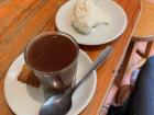This is one of my favorite things to sip on here. It's simply a glass of liquid chocolate with whipped cream! So much sugar!