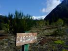 This sign leading up to the volcano reads "cascada" which means a small waterfall