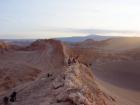 The Valley of the Moon at sunset--located in the Atacama region, home to the driest desert in the world besides Antarctica