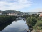 One of the things Ourense is known for is its hot springs.  This view from Ponte Maior is looking towards two of the main hot springs, which are just on the other side of the hill in the background of this photo