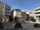 This is the Plaza de España in Monforte de Lemos. This plaza is a good example of a typical square in a Spanish city or town that is dotted by restaurants and cafes where people sit down with each other for coffee and/or food at all hours of every day