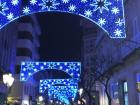 These are the Christmas lights on the paseo, which is the street where the main shopping district is in Ourense.
