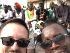 Allez les lions: My friend Lamine and me watching the National Soccer Team compete in the Africa Cup