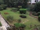This courtyard is at the center of an apartment building.
