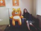 This is my favorite Kakao Friends character, Ryan! He is a "mature lion". I was so excited to see a place where I could take a picture with him.