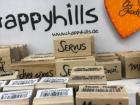 Stamps with Bavarian words—remember "Servus"? 