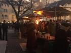 Hot wine and waffles outside the Cathedral