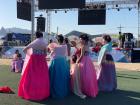 A group of women wearing traditional Hanbok.