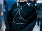 A woman wearing a face mask during Seoul Fashion Week.