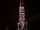 The Town Center was lit up for the Wallonia festival