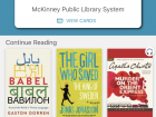 The books I borrowed from the U.S. via McKinney's digital library